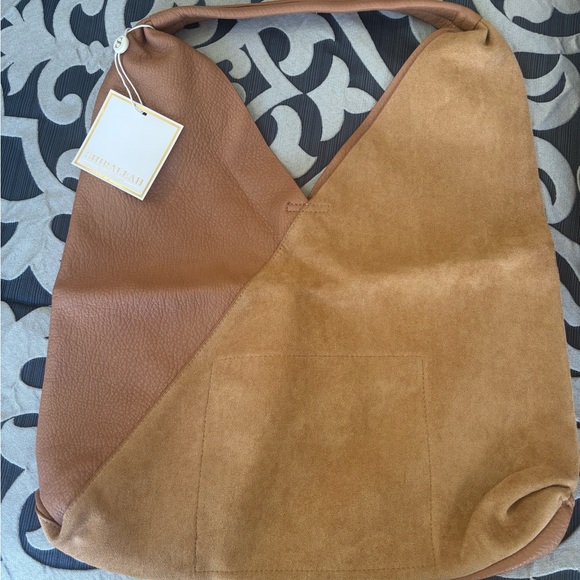 Shiraleah Chic Brown Two Tone Leather Shoulder Bag - Picture 3 of 6